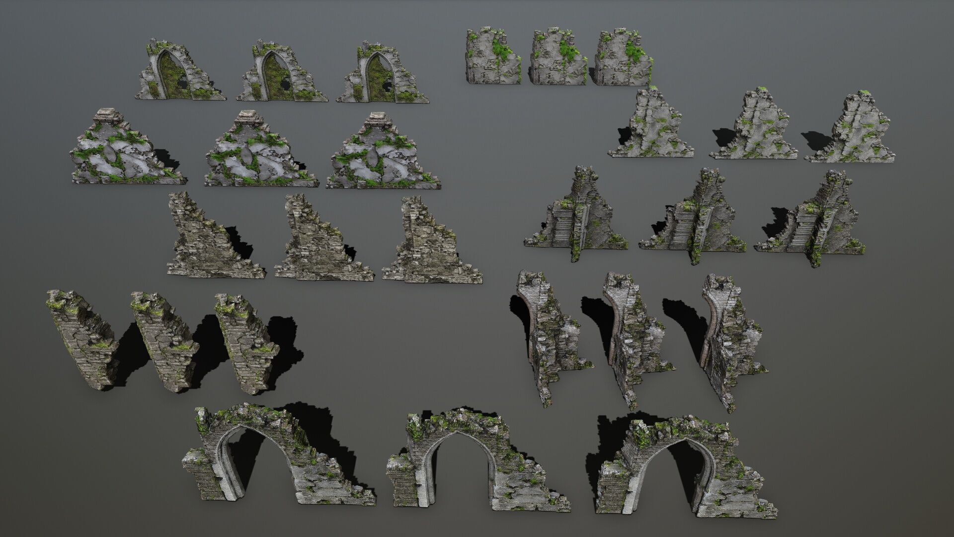 Ruin Gate Low-poly 3D model_13