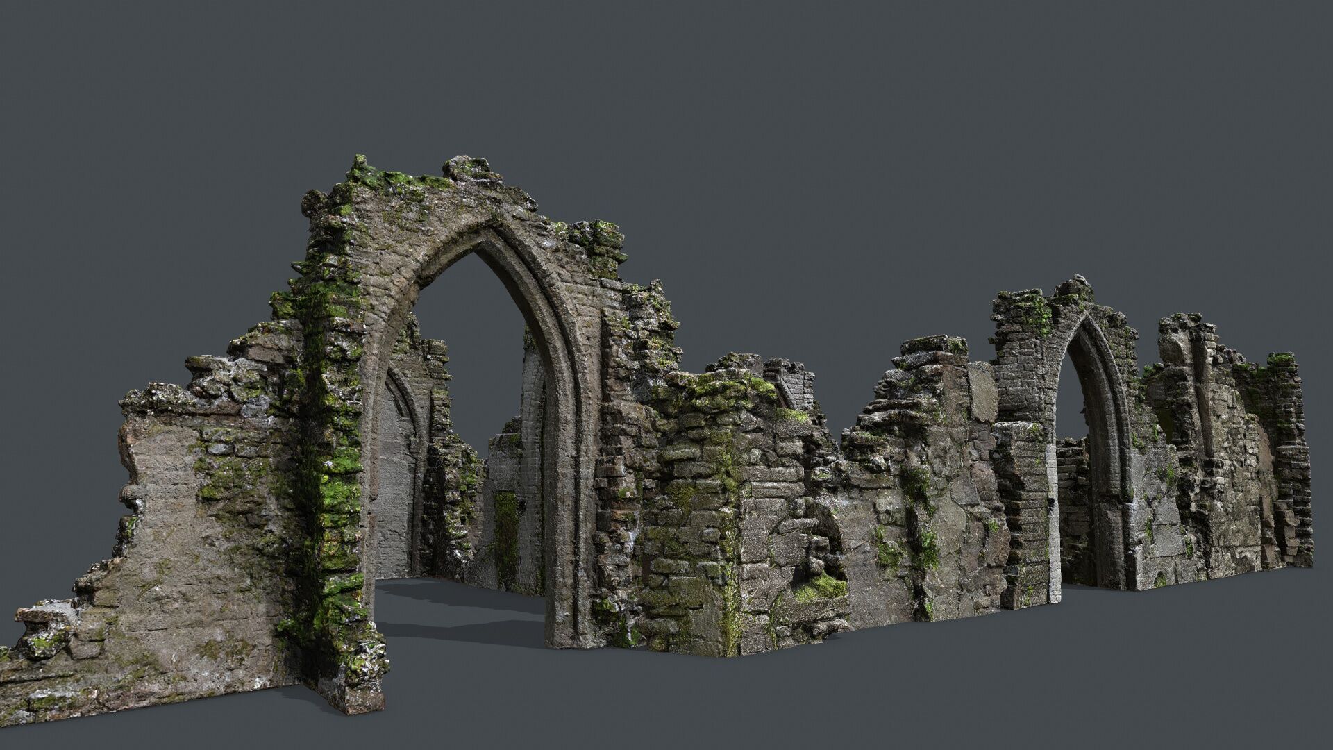 Ruin Gate Low-poly 3D model_1