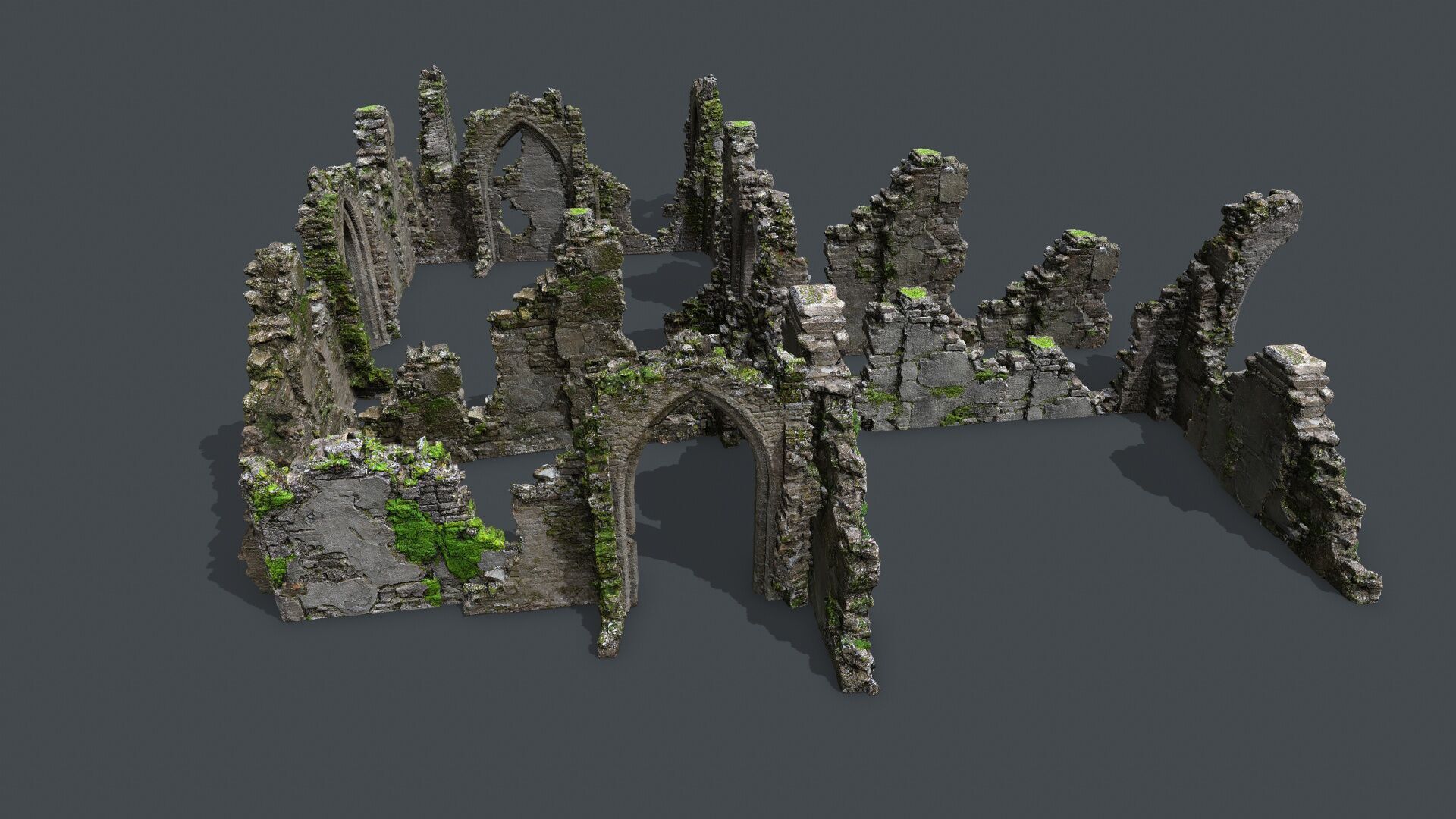 Ruin Gate Low-poly 3D model_2