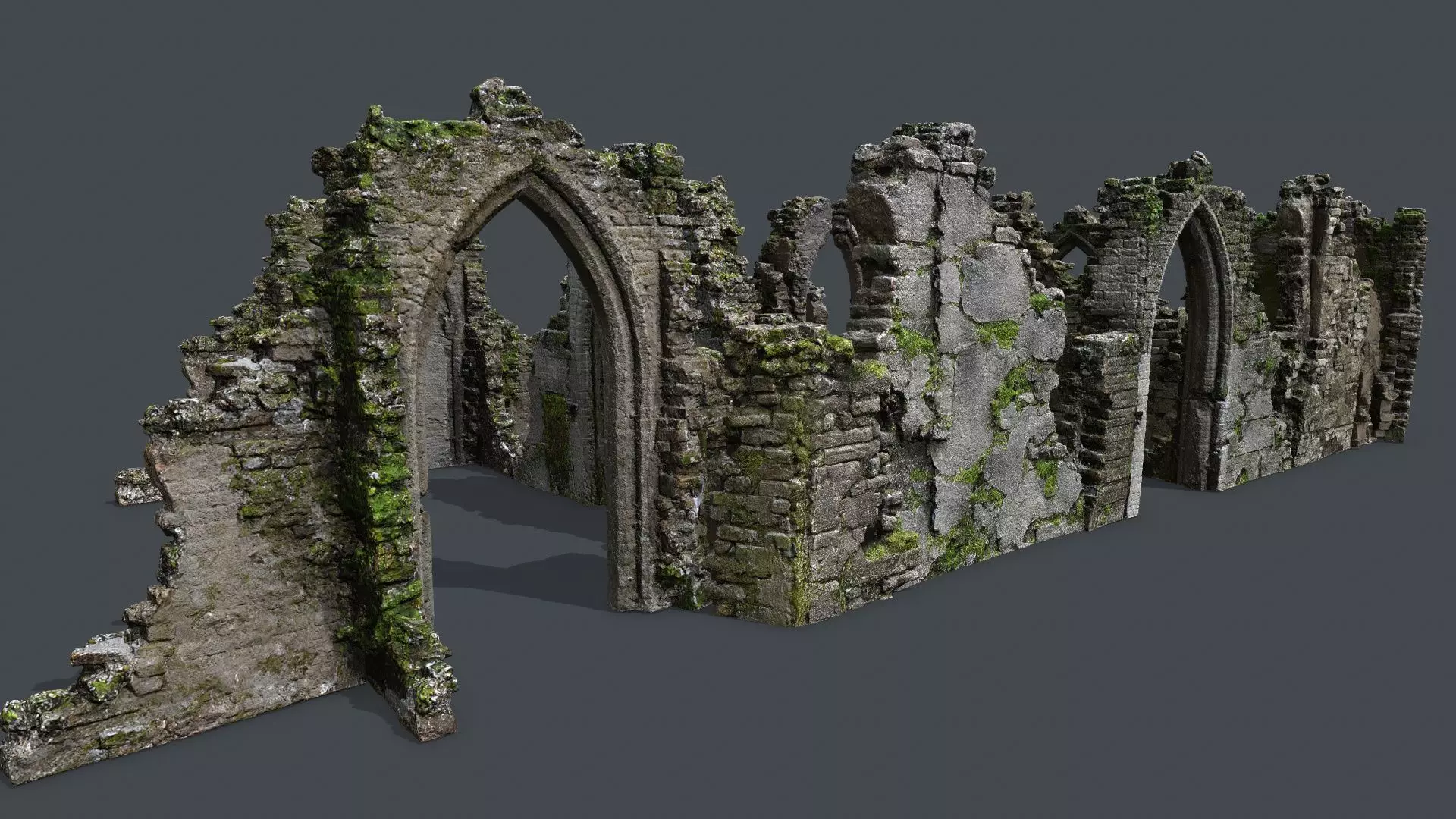 Ruin Gate Low-poly 3D model_0