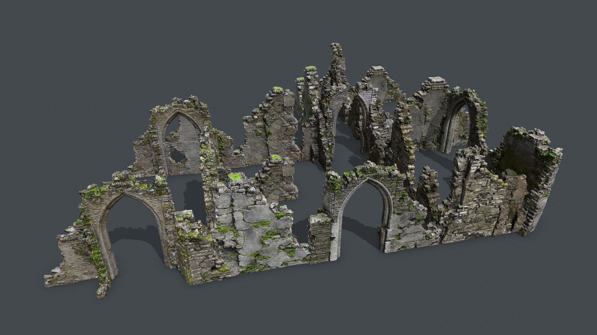 Ruin Gate Low-poly 3D model_3