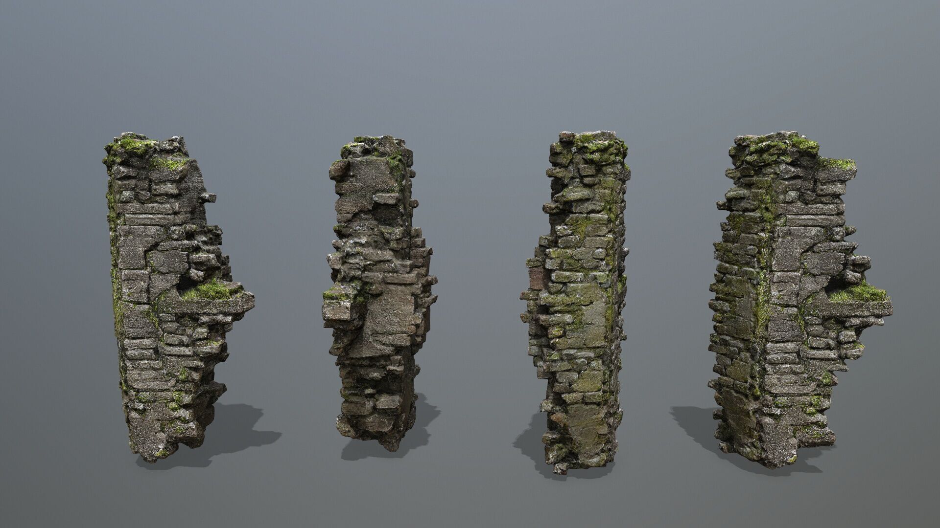 Ruin Gate Low-poly 3D model_10