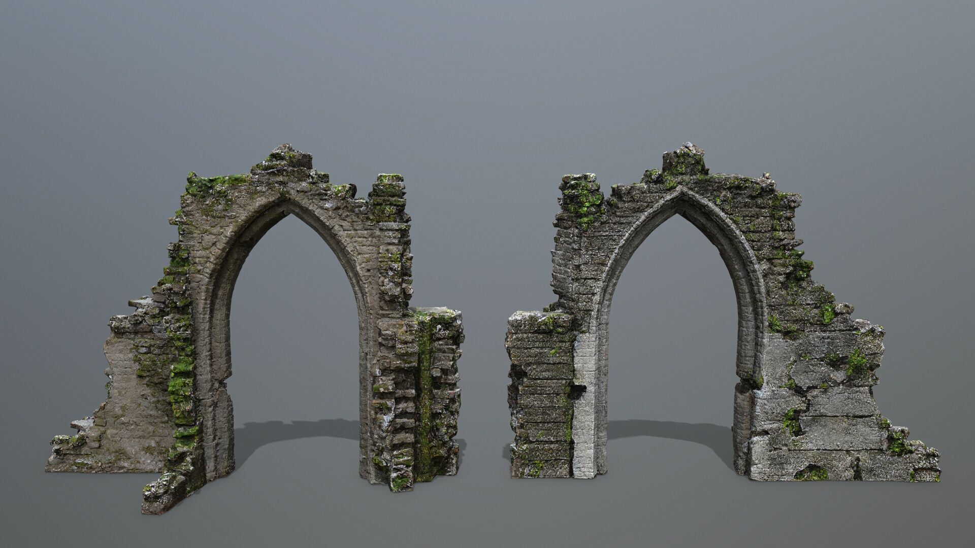 Ruin Gate Low-poly 3D model_4