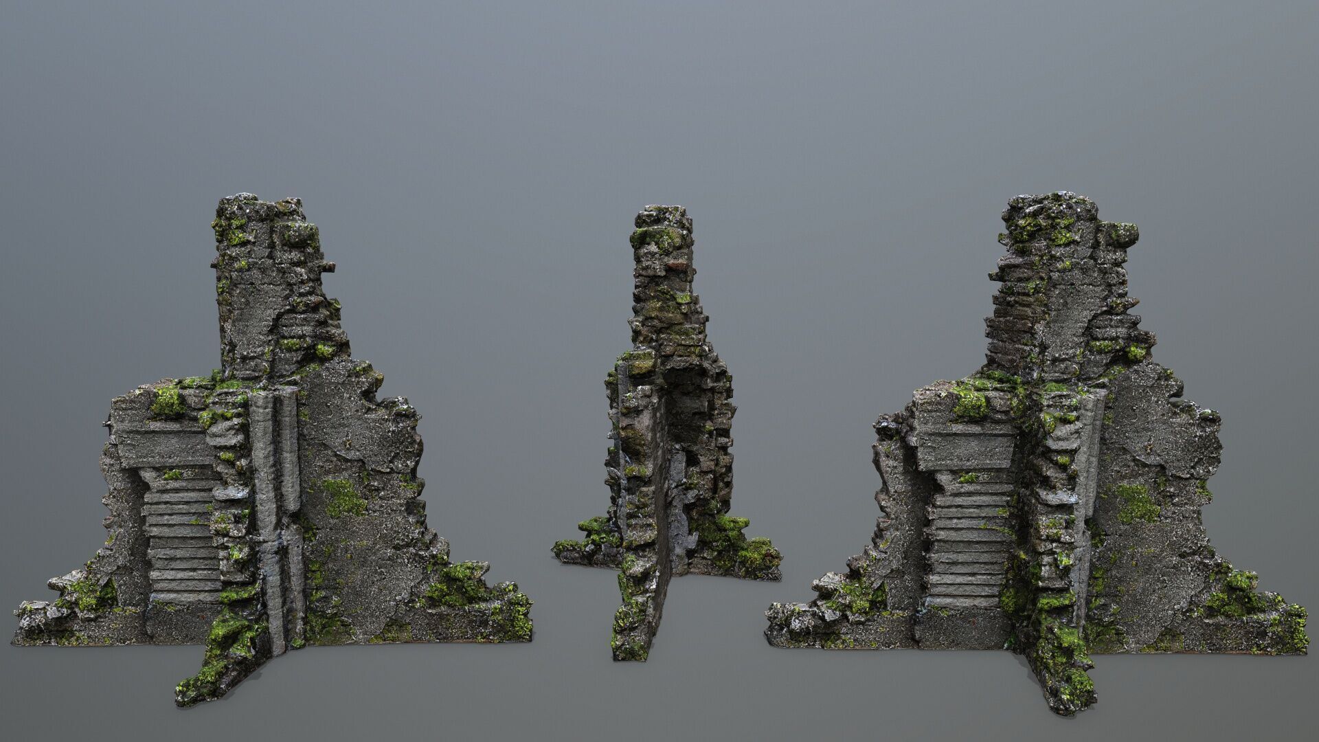 Ruin Gate Low-poly 3D model_9