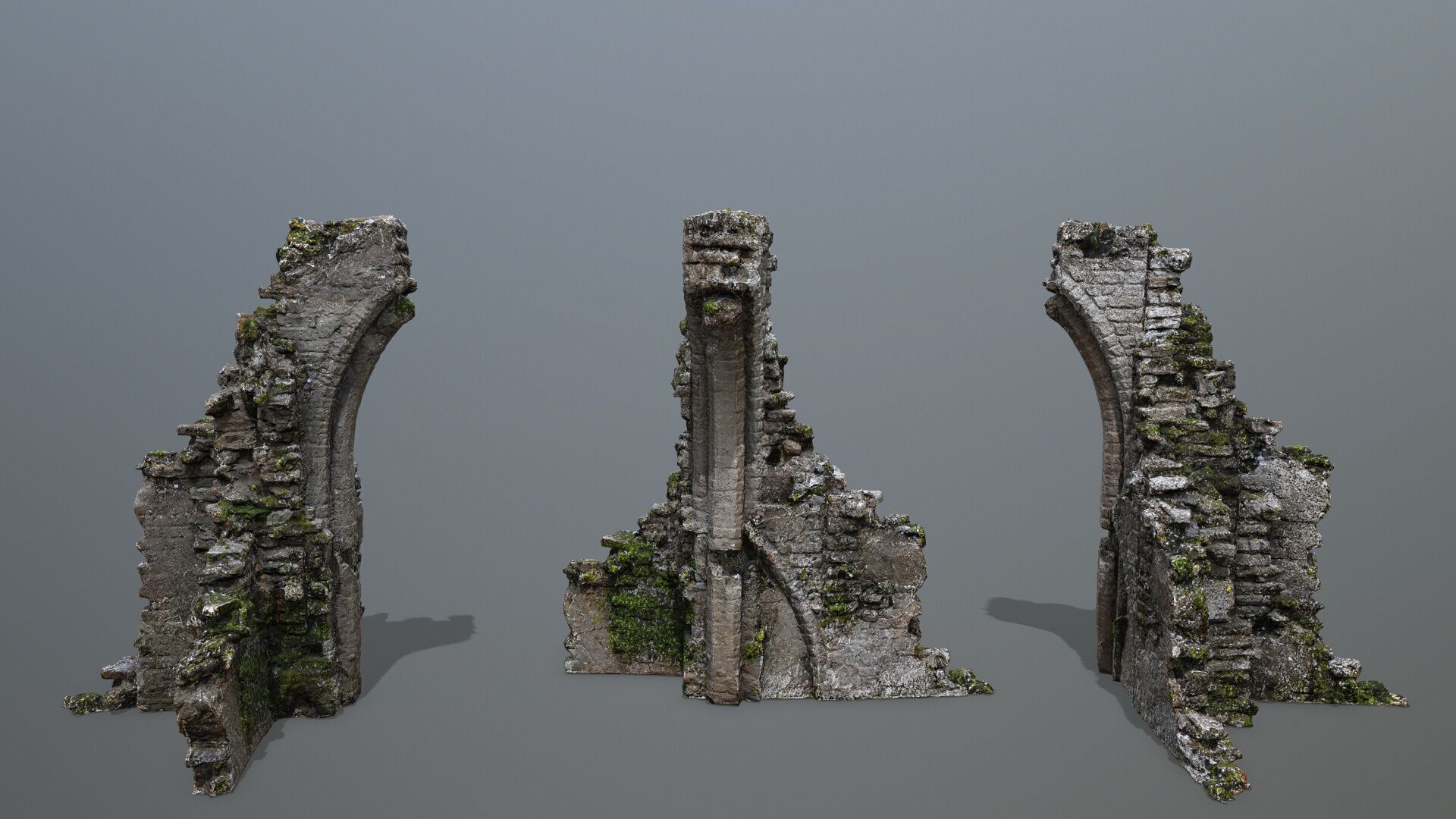Ruin Gate Low-poly 3D model_7
