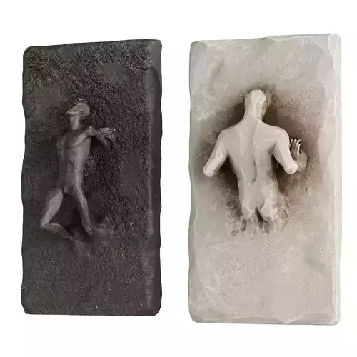 Human Sculptures 20 In Stone Low-poly 3D model