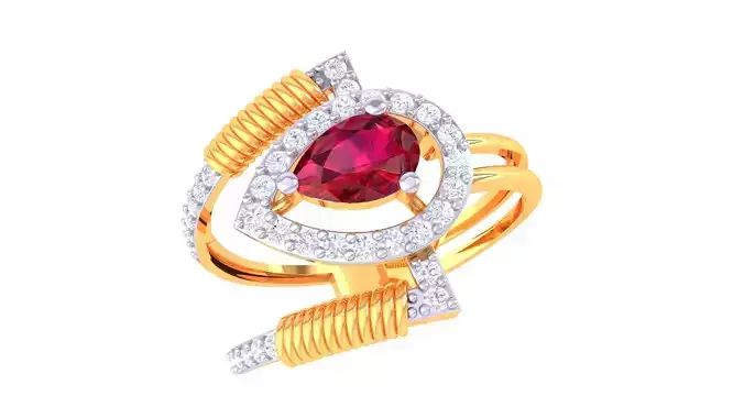 Women Ring Render 3dm STL OBJ FBX Details 3D print model