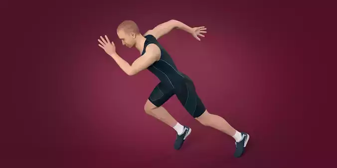 Track and Field  Athlete Sprinter Runner Coach -- IK and FK Rig Low-poly 3D model