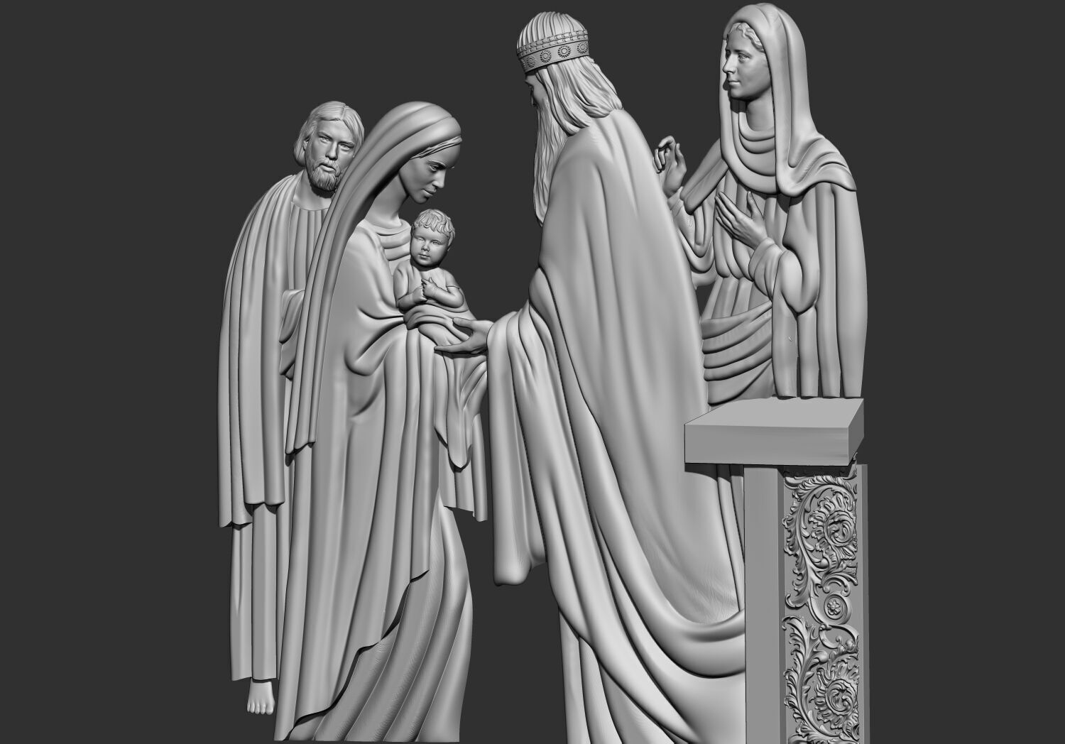 mary jesus the presentation in the temple 3d printable model cnc 3D print model_1