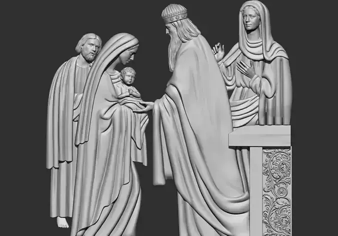 mary jesus the presentation in the temple 3d printable model cnc 3D print model