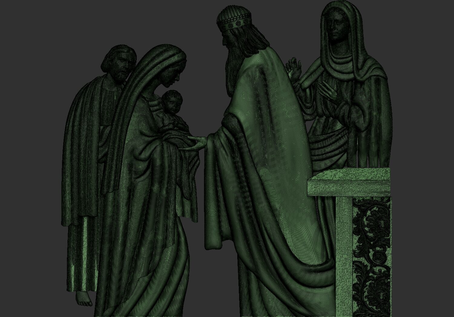 mary jesus the presentation in the temple 3d printable model cnc 3D print model_5