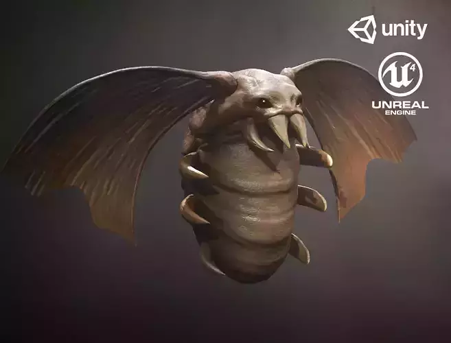 Worm Lt4 - Game Ready Low-poly 3D model