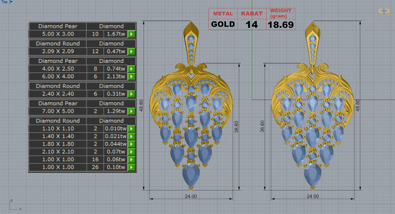 Magerit presents Eternal Collection Earring Juliet 3D print model_4