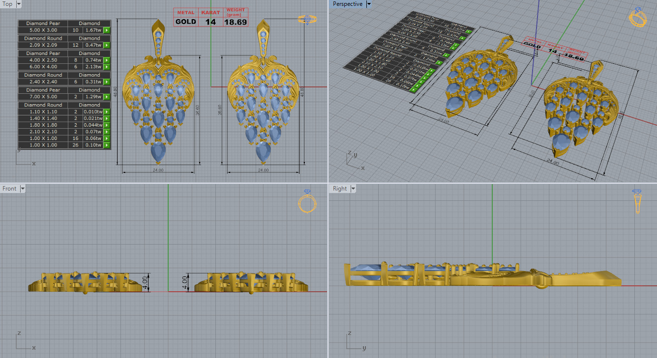 Magerit presents Eternal Collection Earring Juliet 3D print model_6