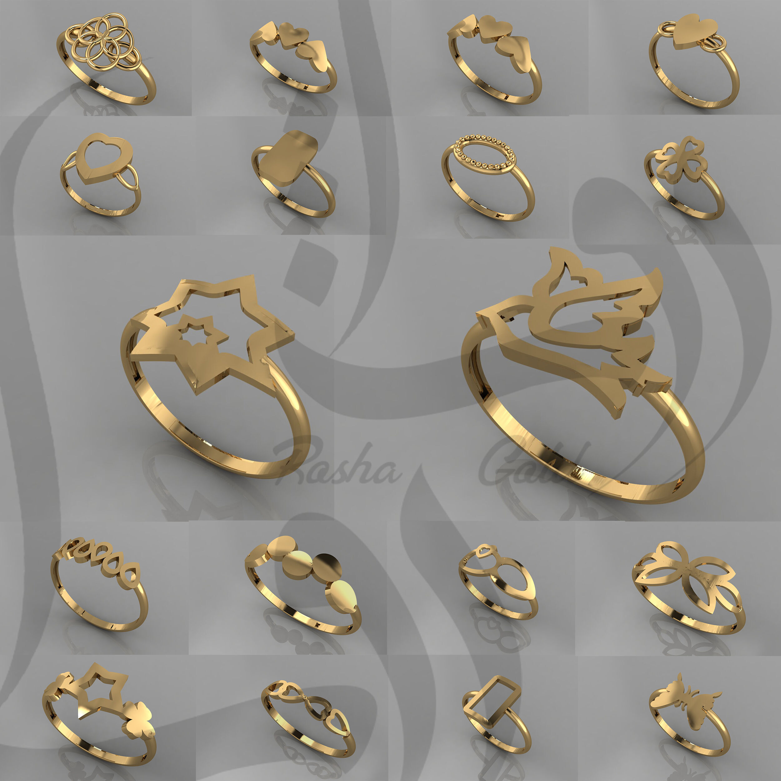 50-Piece Minimalist Ring Set 3D print model_1