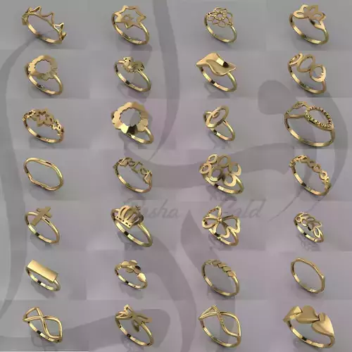 50-Piece Minimalist Ring Set
