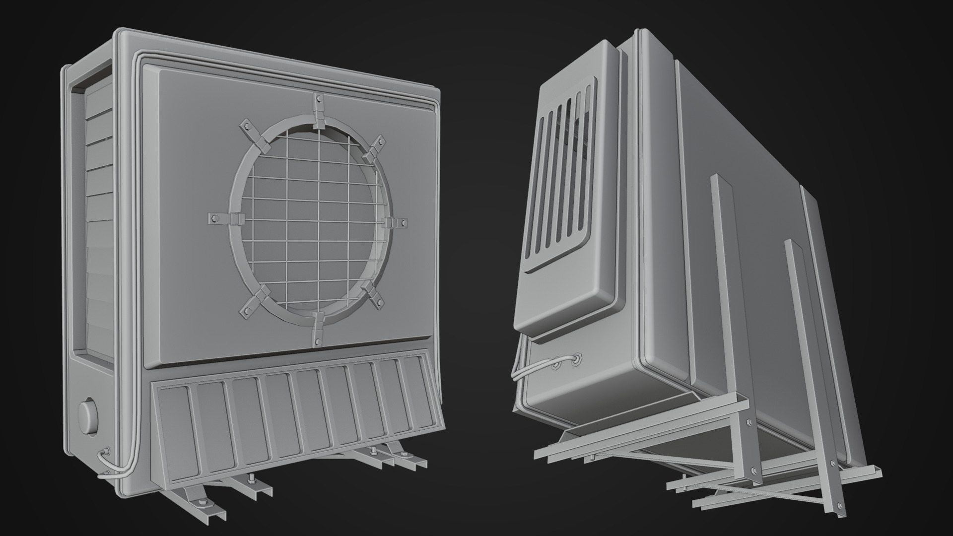 Air Conditioner Low-poly 3D model_5