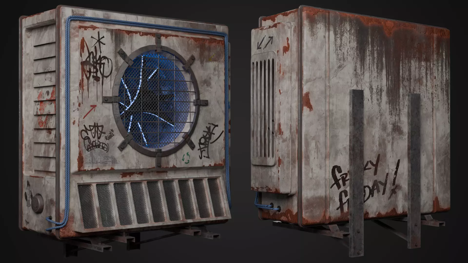 Air Conditioner Low-poly 3D model_0