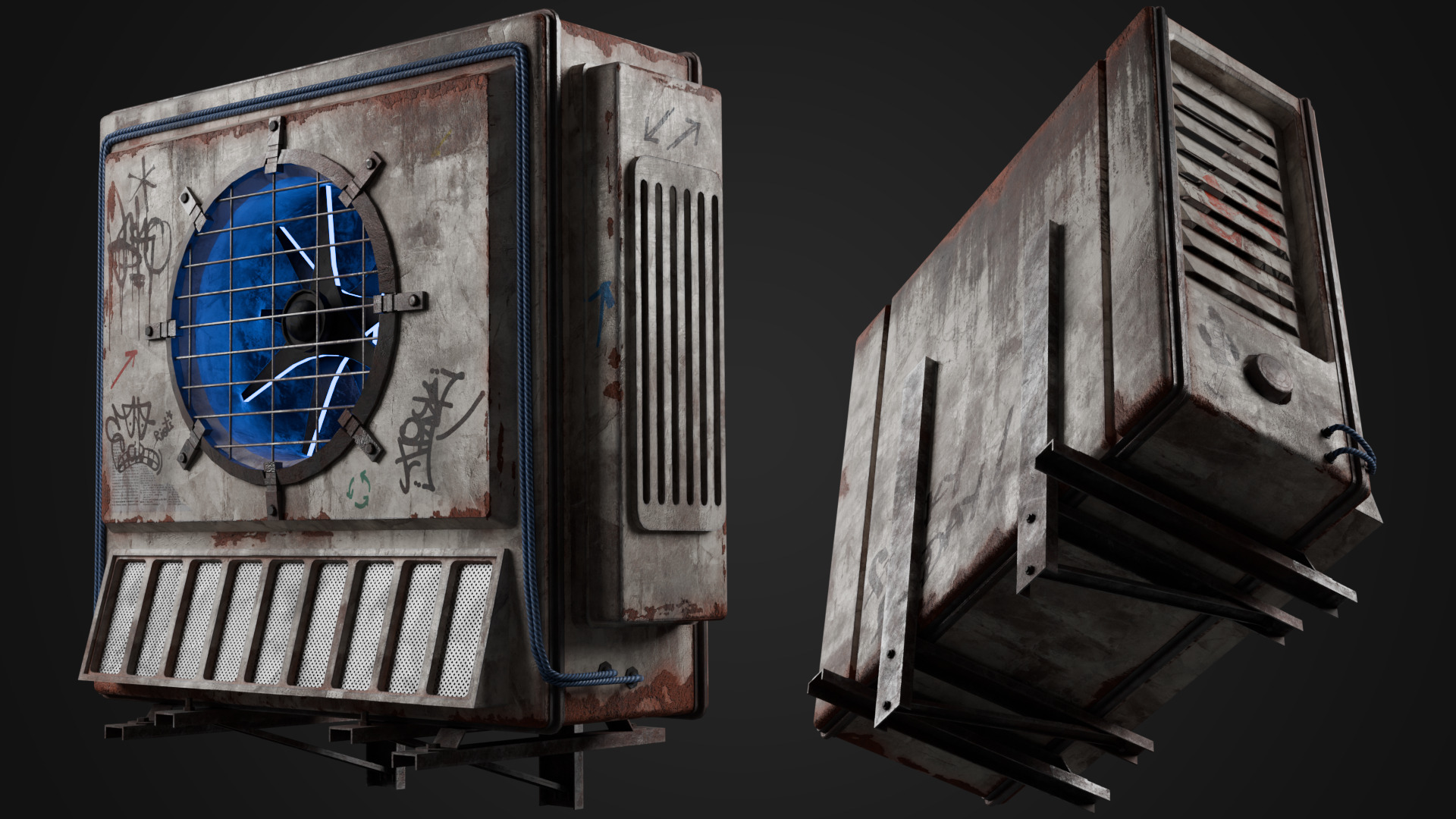 Air Conditioner Low-poly 3D model_3