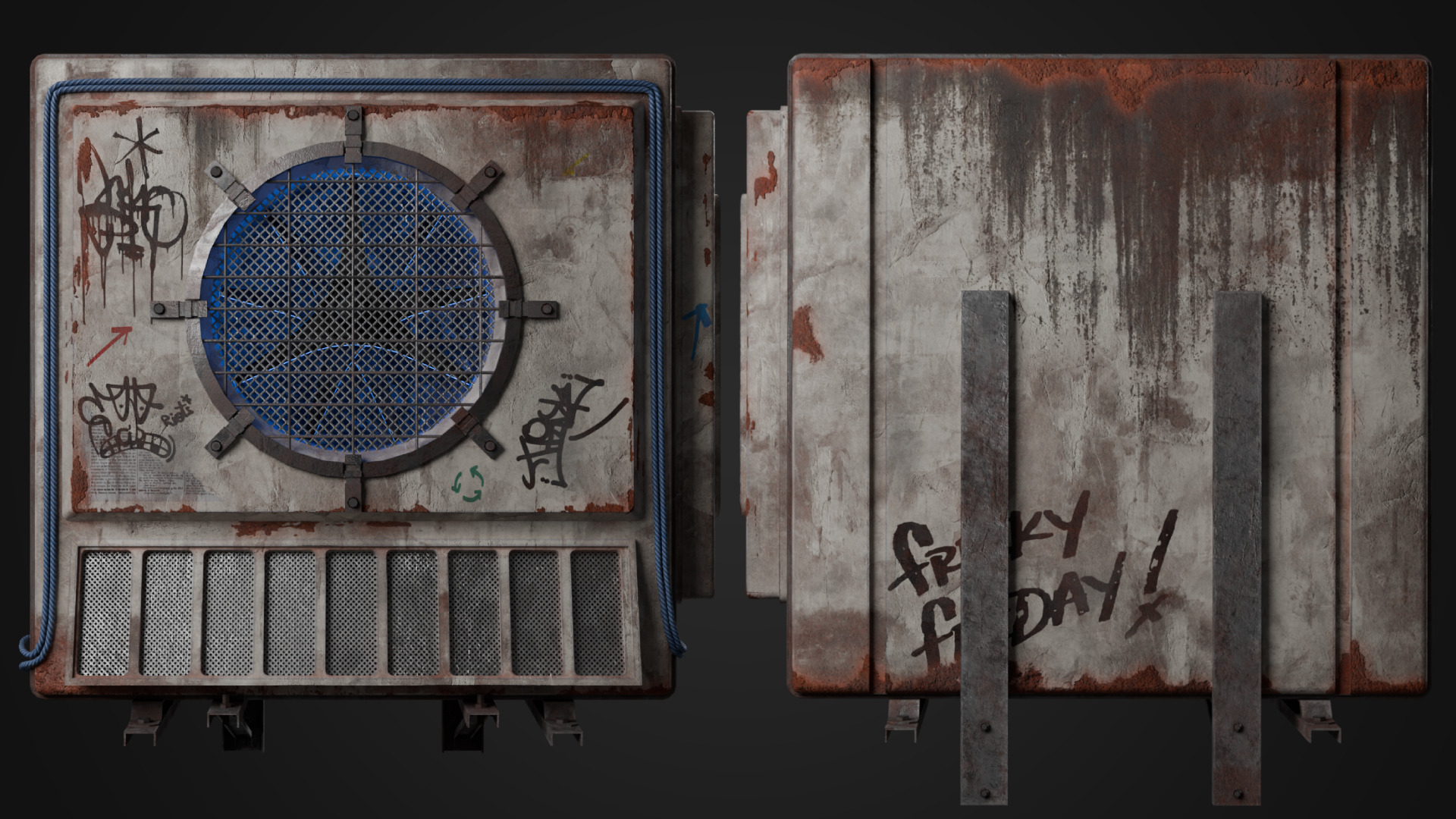 Air Conditioner Low-poly 3D model_2