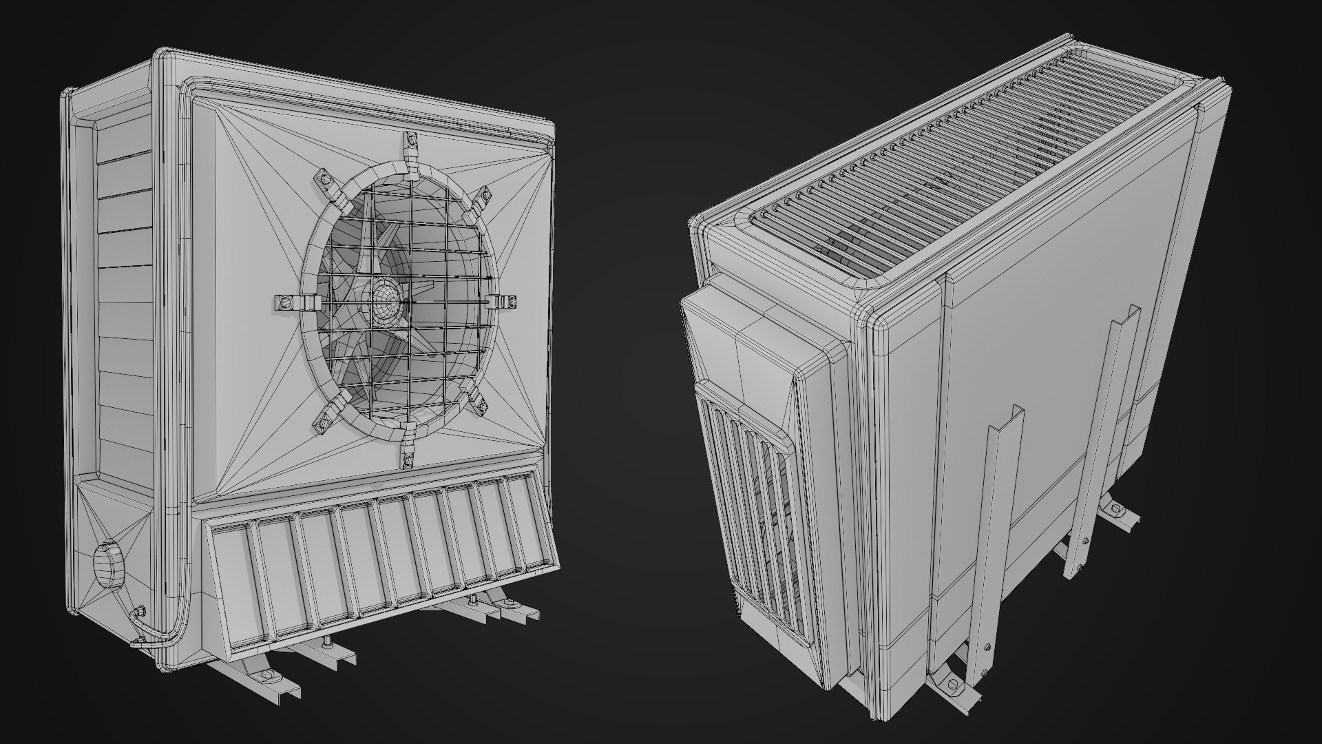 Air Conditioner Low-poly 3D model_4