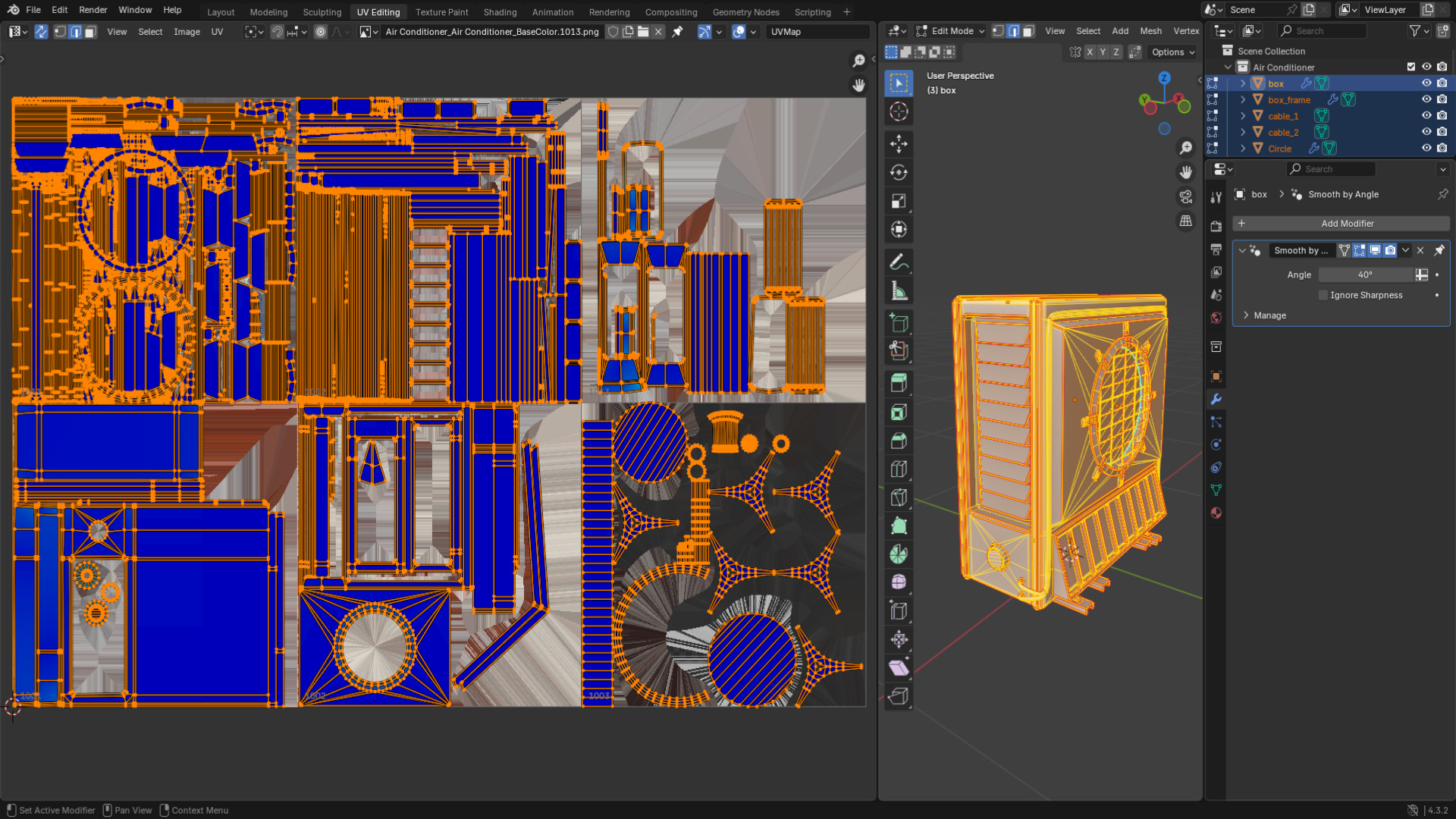 Air Conditioner Low-poly 3D model_6