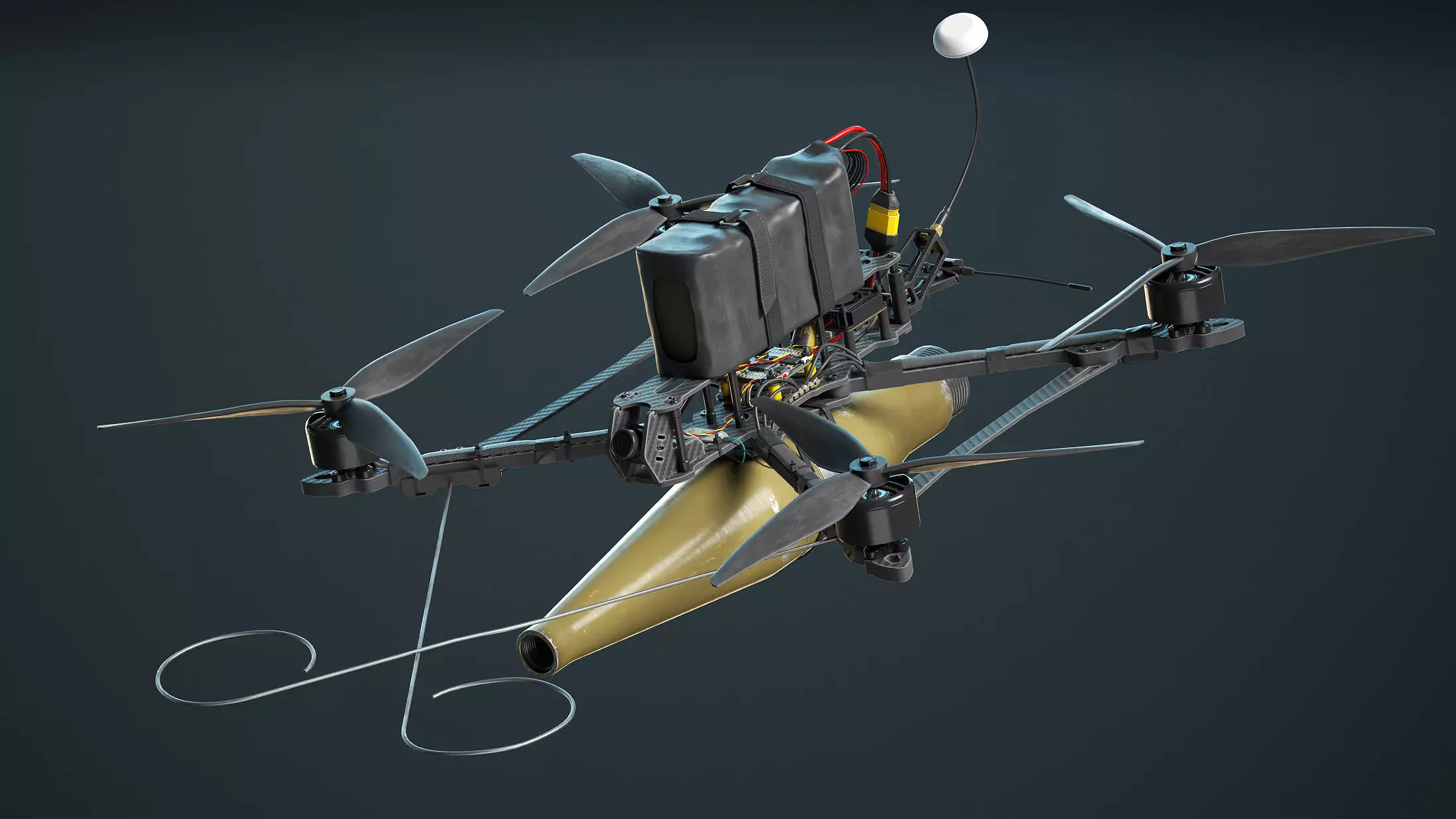 FPV Drone Kamikaze 10 Inches Low-poly 3D model