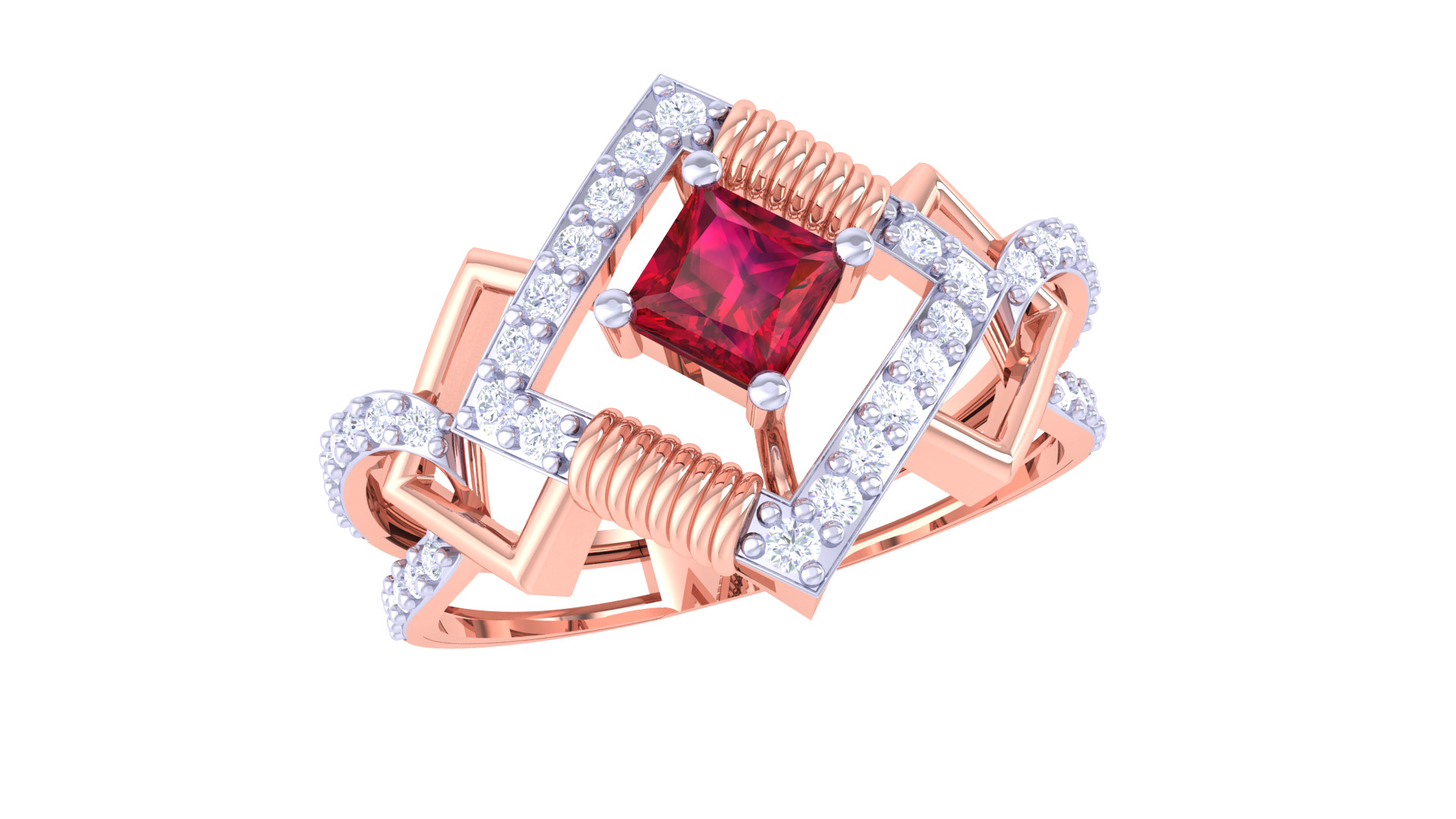 Women Ring Render 3dm STL OBJ FBX Details 3D print model_2