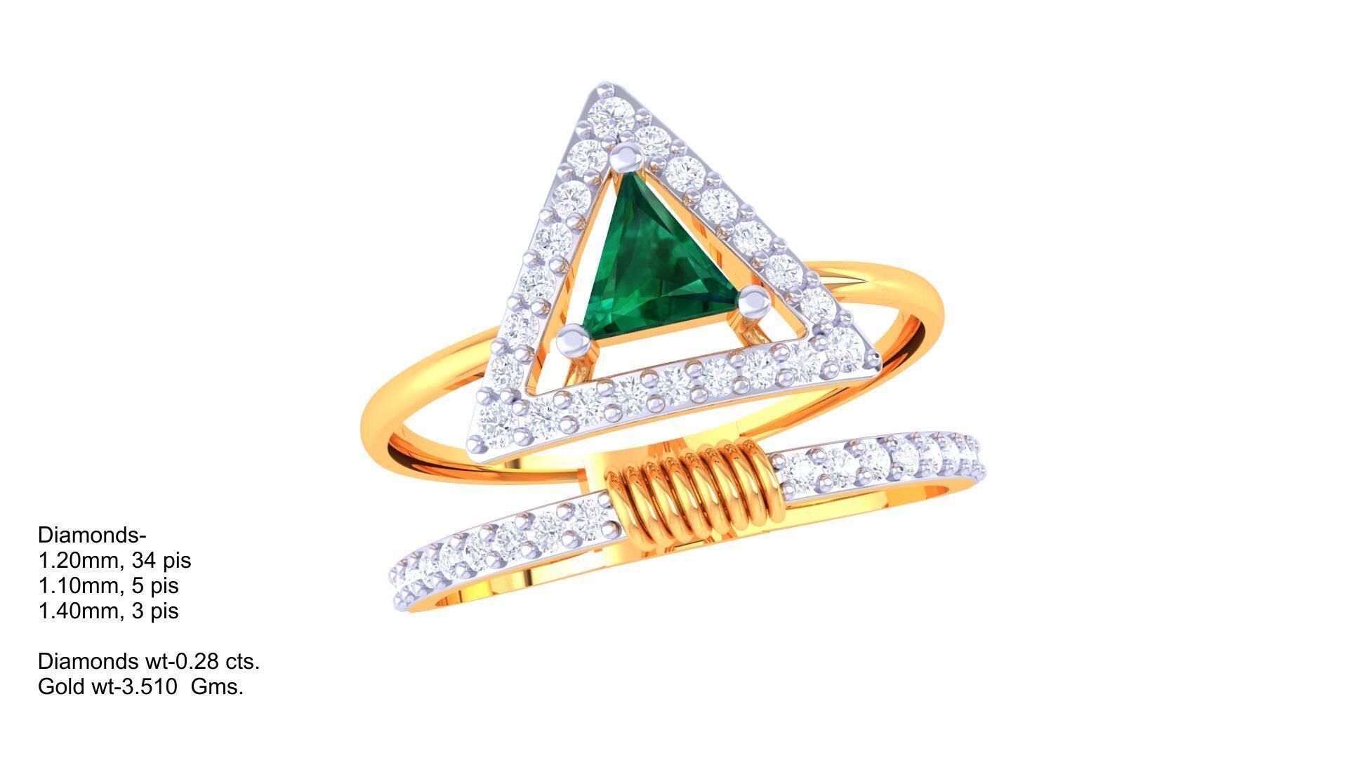 Women Ring Render 3dm STL OBJ FBX Details 3D print model_1