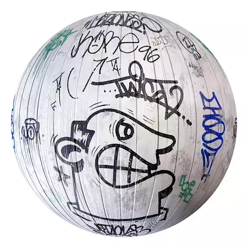 Graffiti 17 - on wood plank plaster and brick