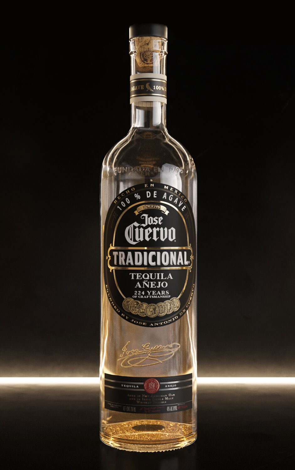 Bar Set 2 liquor bottles  3D model_12