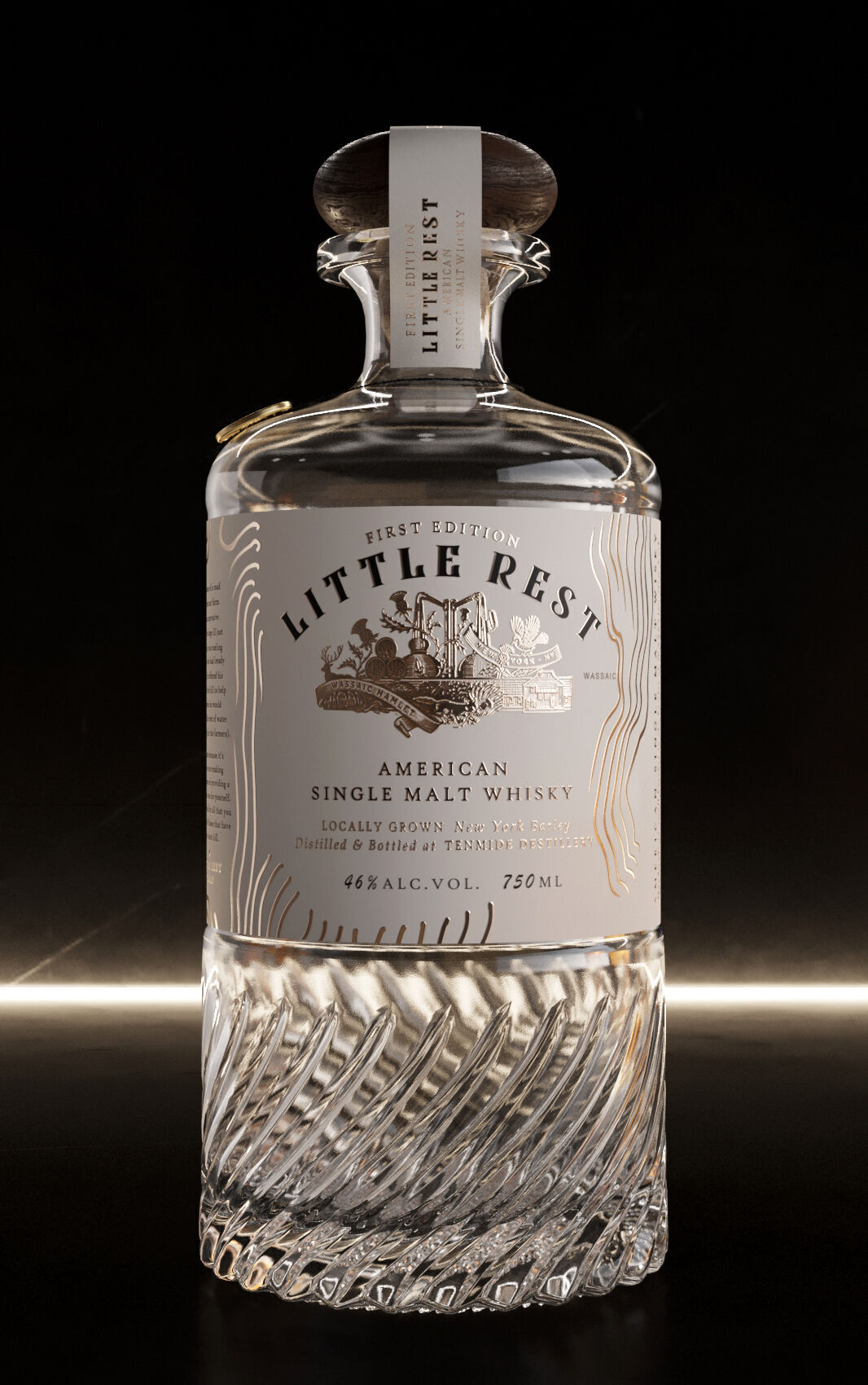 Bar Set 2 liquor bottles  3D model_9