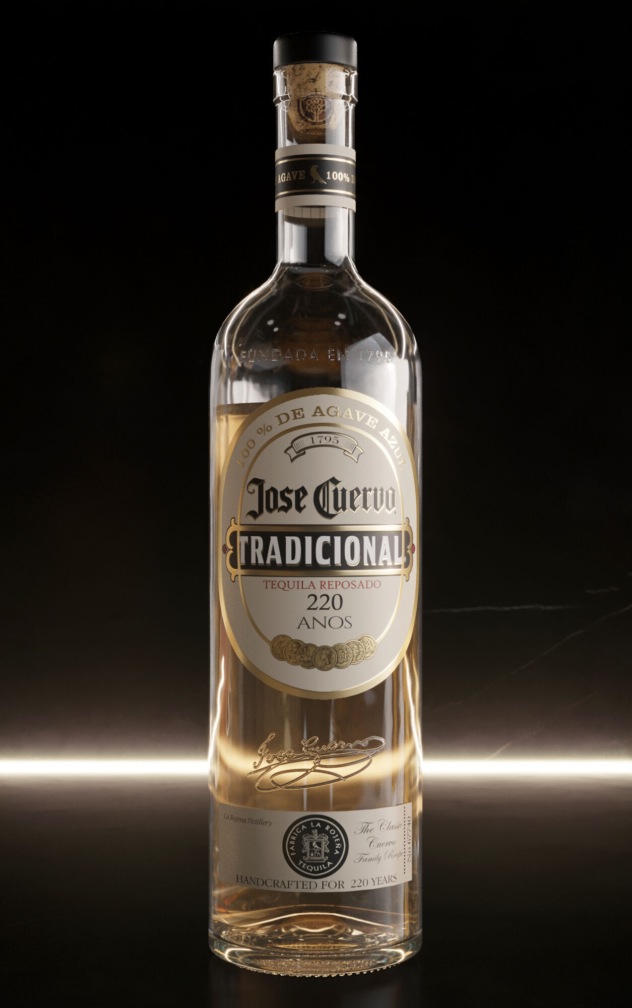 Bar Set 2 liquor bottles  3D model_11