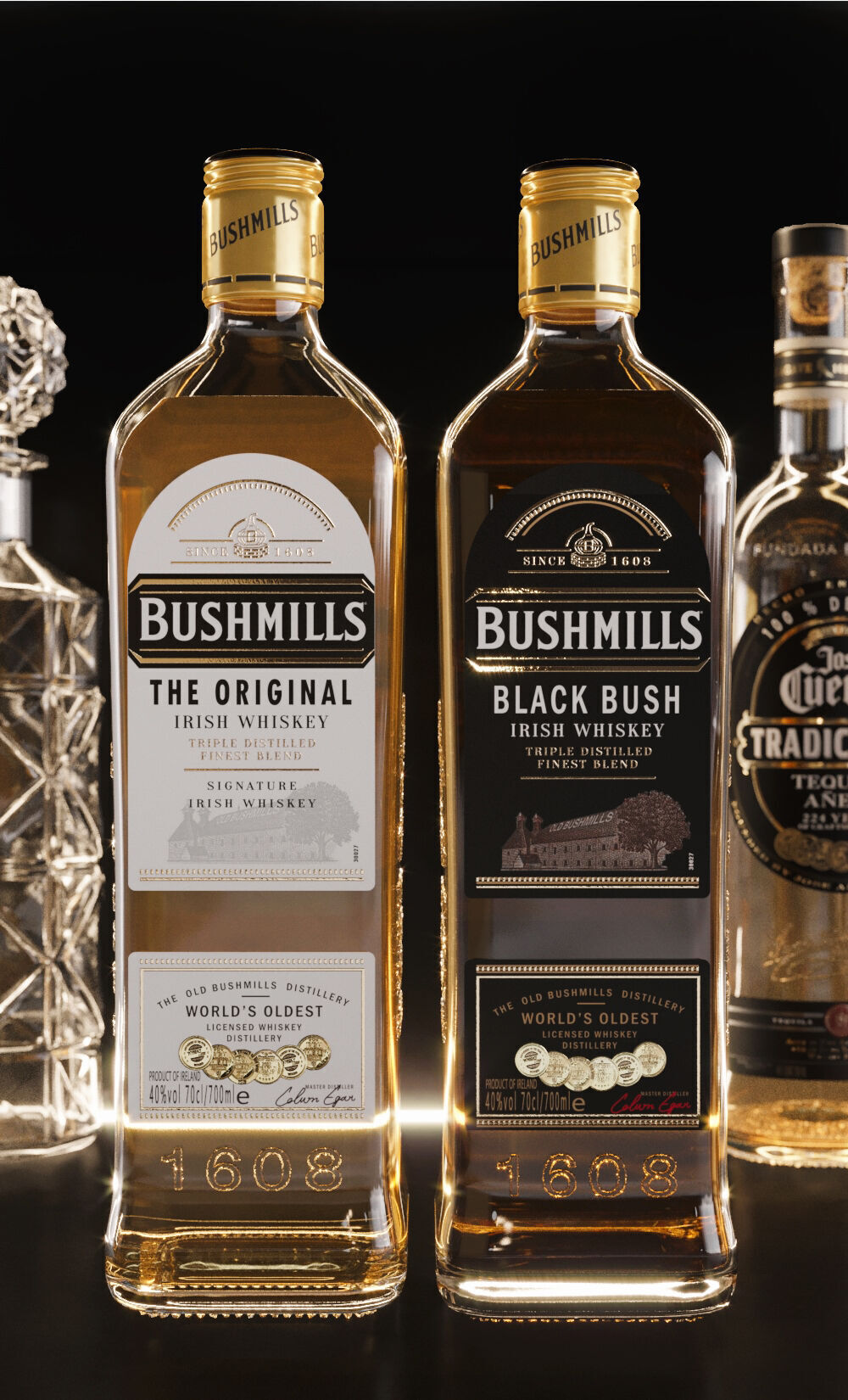 Bar Set 2 liquor bottles  3D model_18