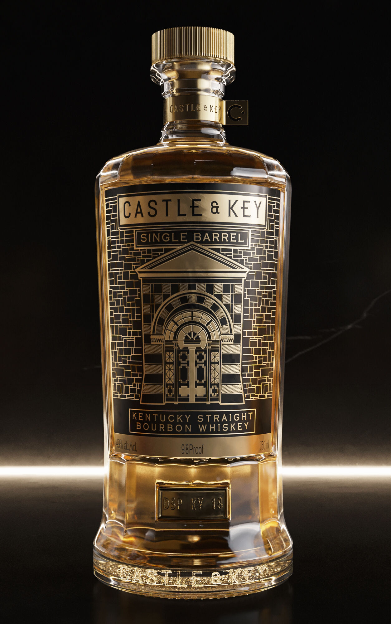 Bar Set 2 liquor bottles  3D model_10