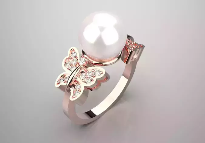butterfly pearl ring pr0028