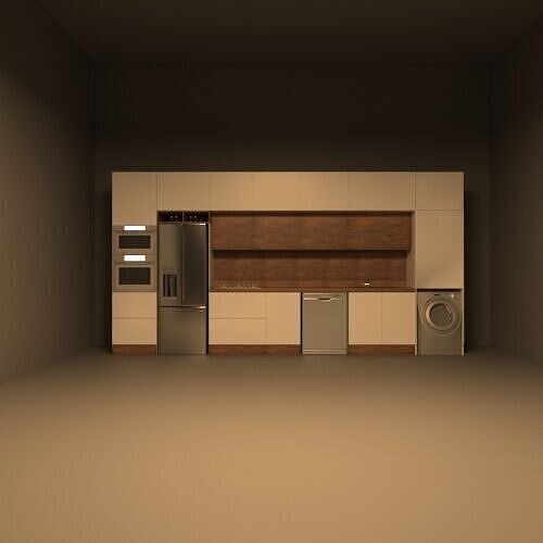 Linear kitchen 3D print model