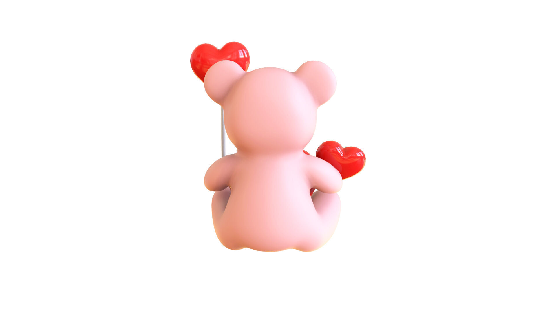 Valentines Day Teddy Bear With Heart Decorate 3D model_11
