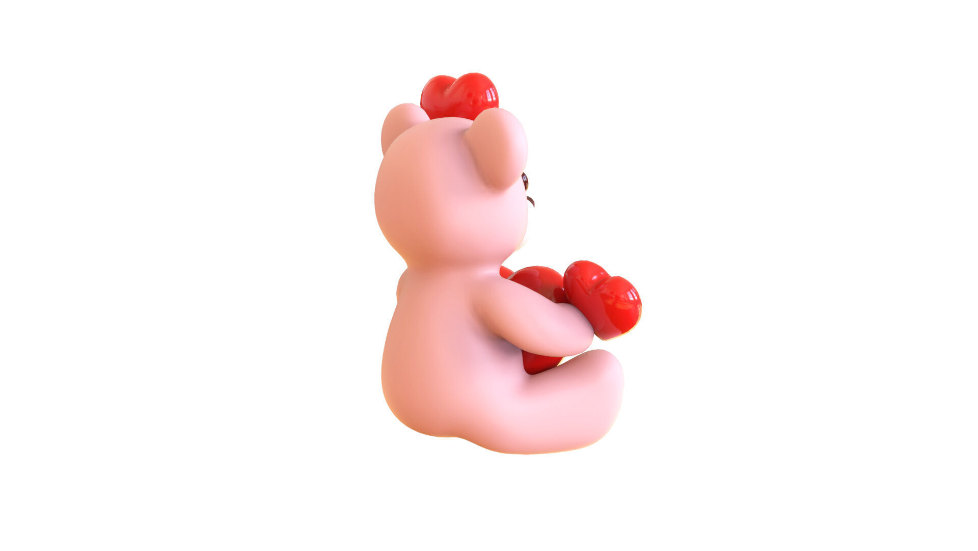 Valentines Day Teddy Bear With Heart Decorate 3D model_13