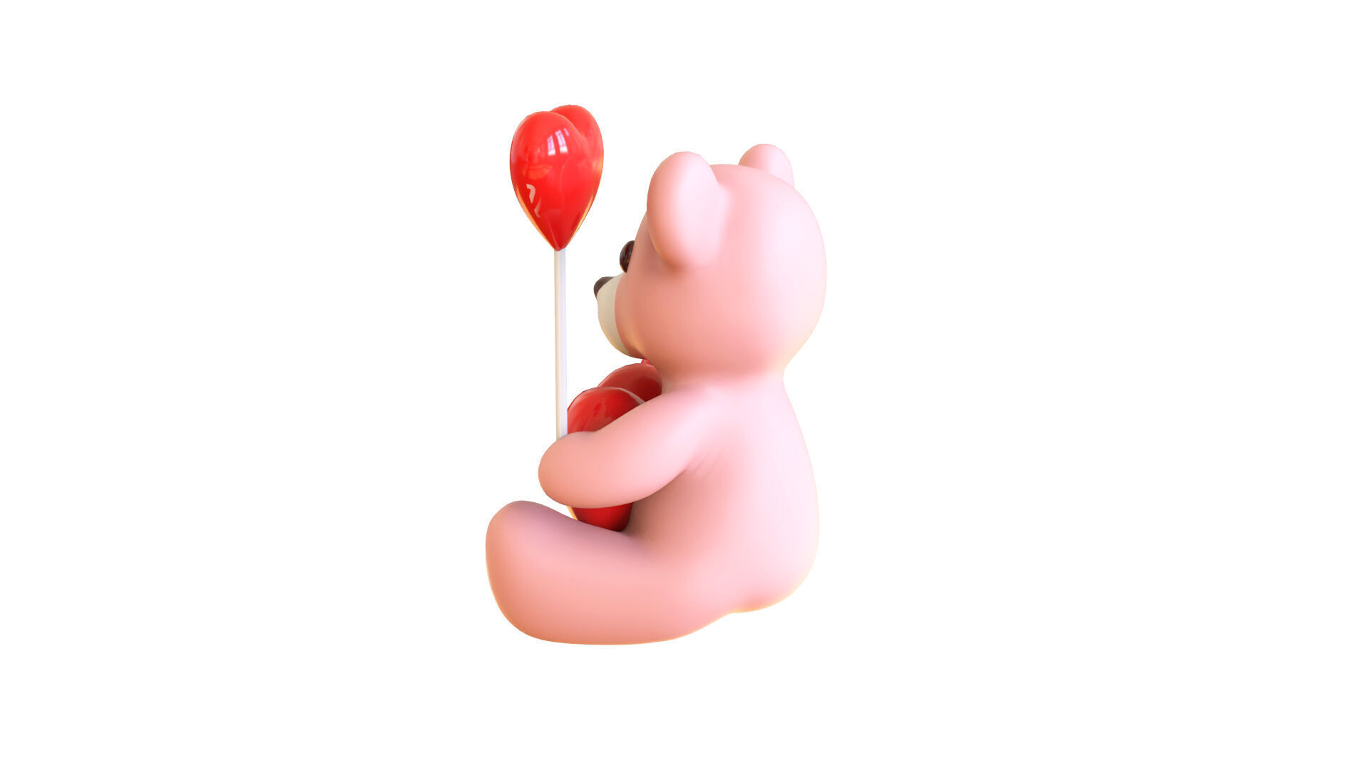 Valentines Day Teddy Bear With Heart Decorate 3D model_6