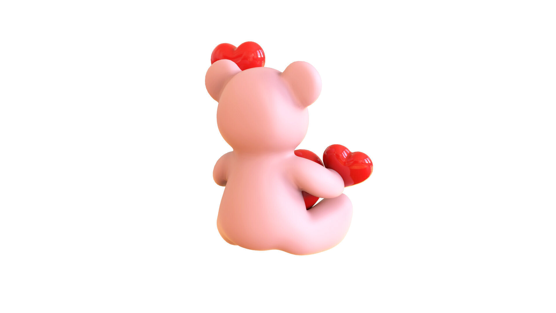 Valentines Day Teddy Bear With Heart Decorate 3D model_12