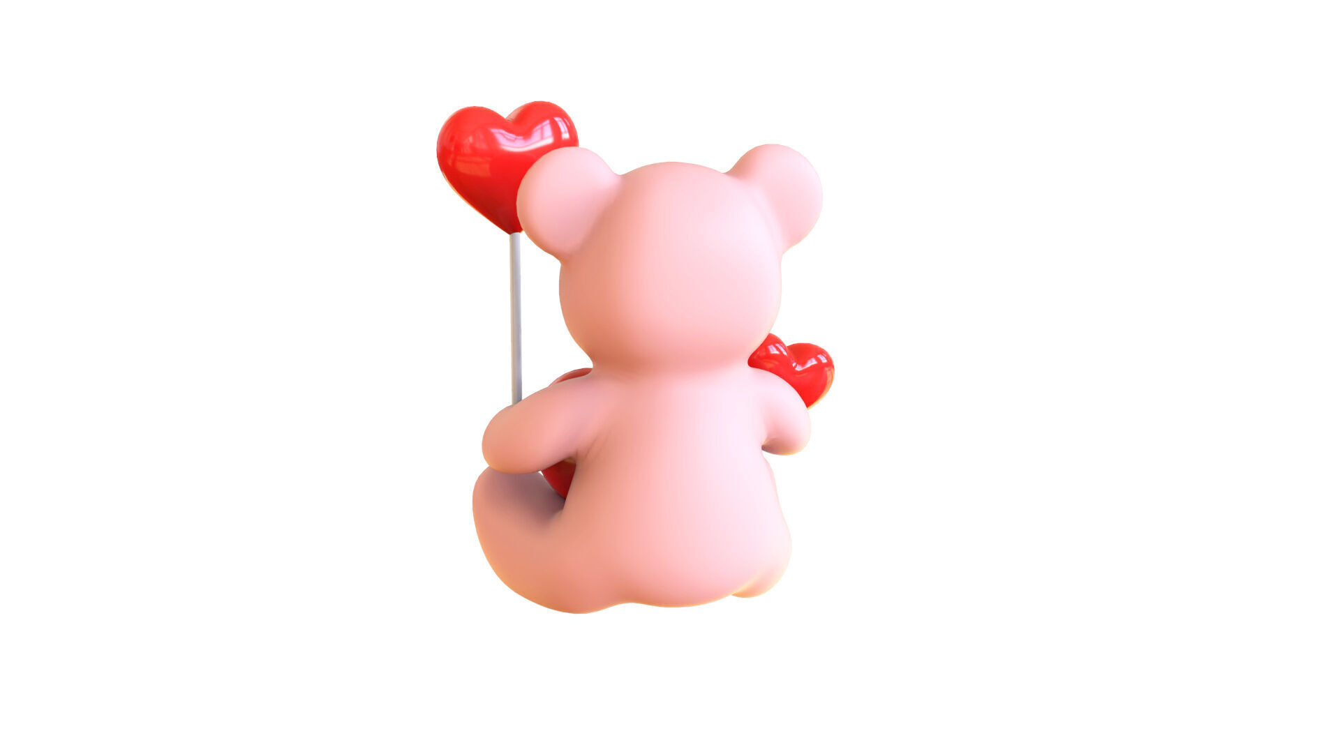 Valentines Day Teddy Bear With Heart Decorate 3D model_10