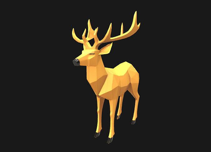 Low-Poly 3D Model of a Deer Low-poly 3D model