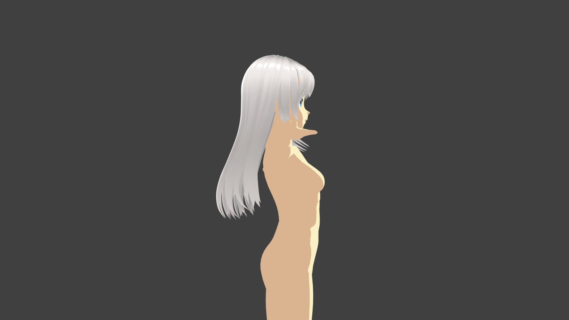 T pose rigged model - Kei Shirogane anime girl 3D model Low-poly 3D model_2