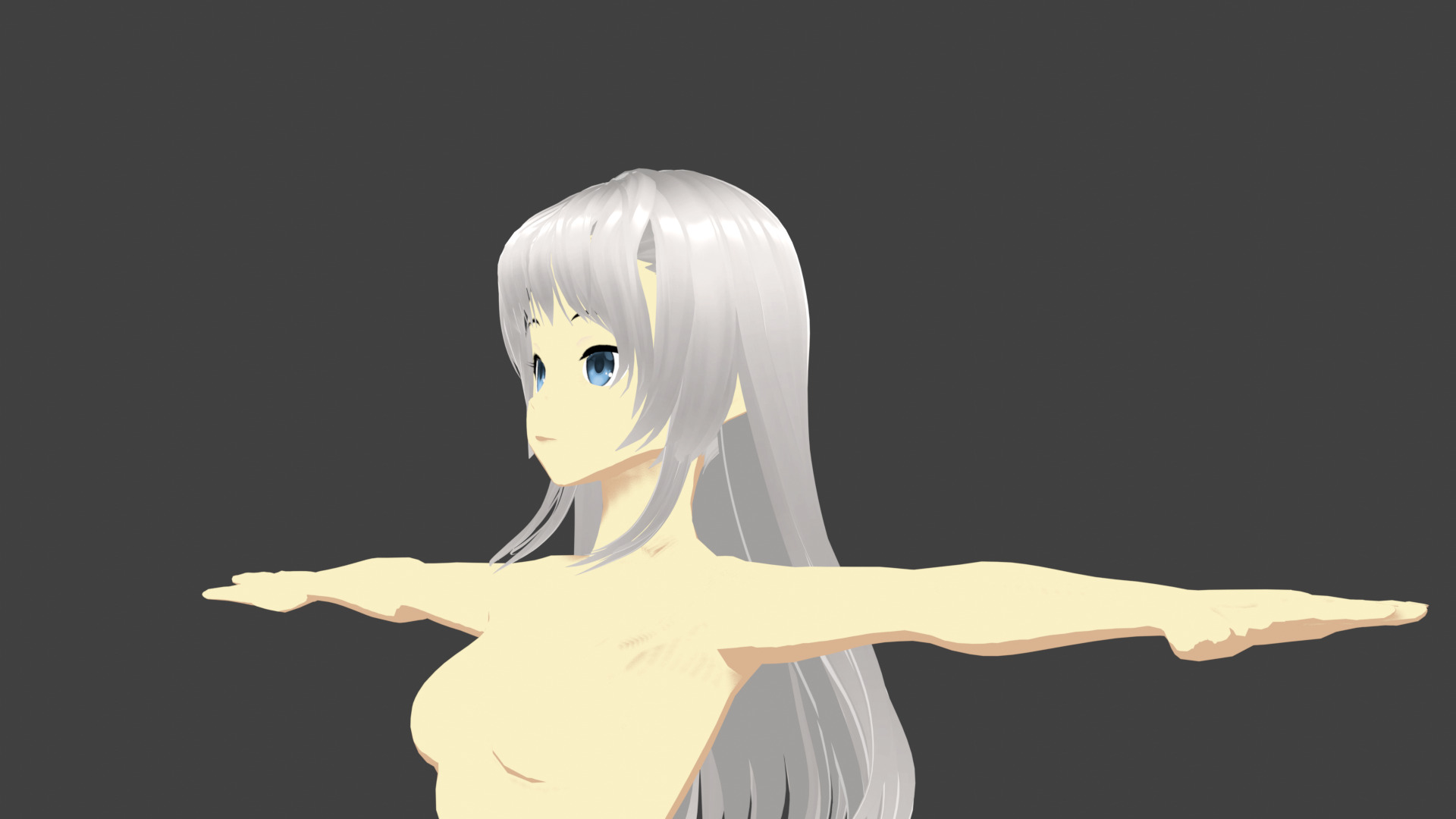T pose rigged model - Kei Shirogane anime girl 3D model Low-poly 3D model_1