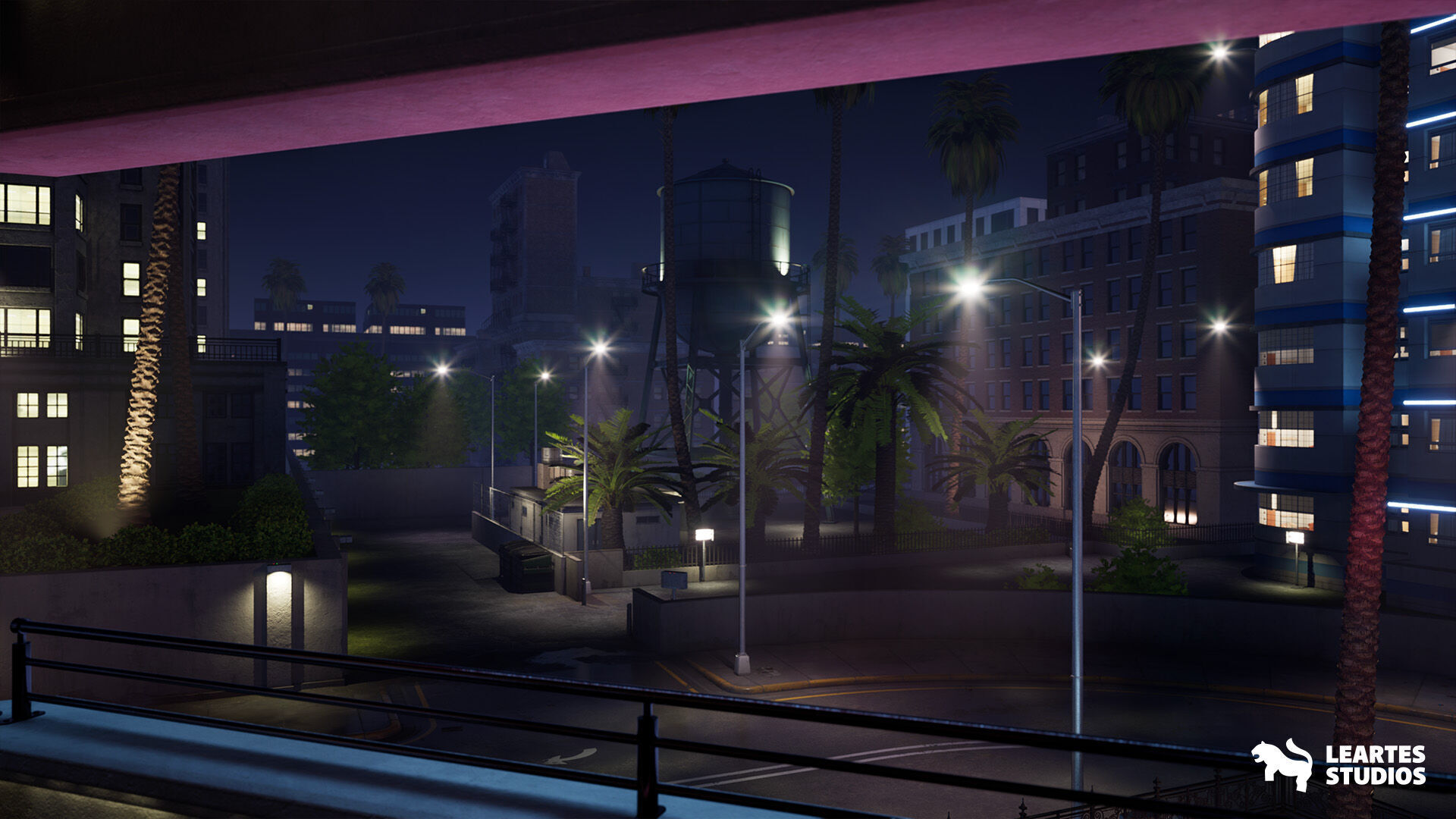 Miami Club Environment Low-poly 3D model_18