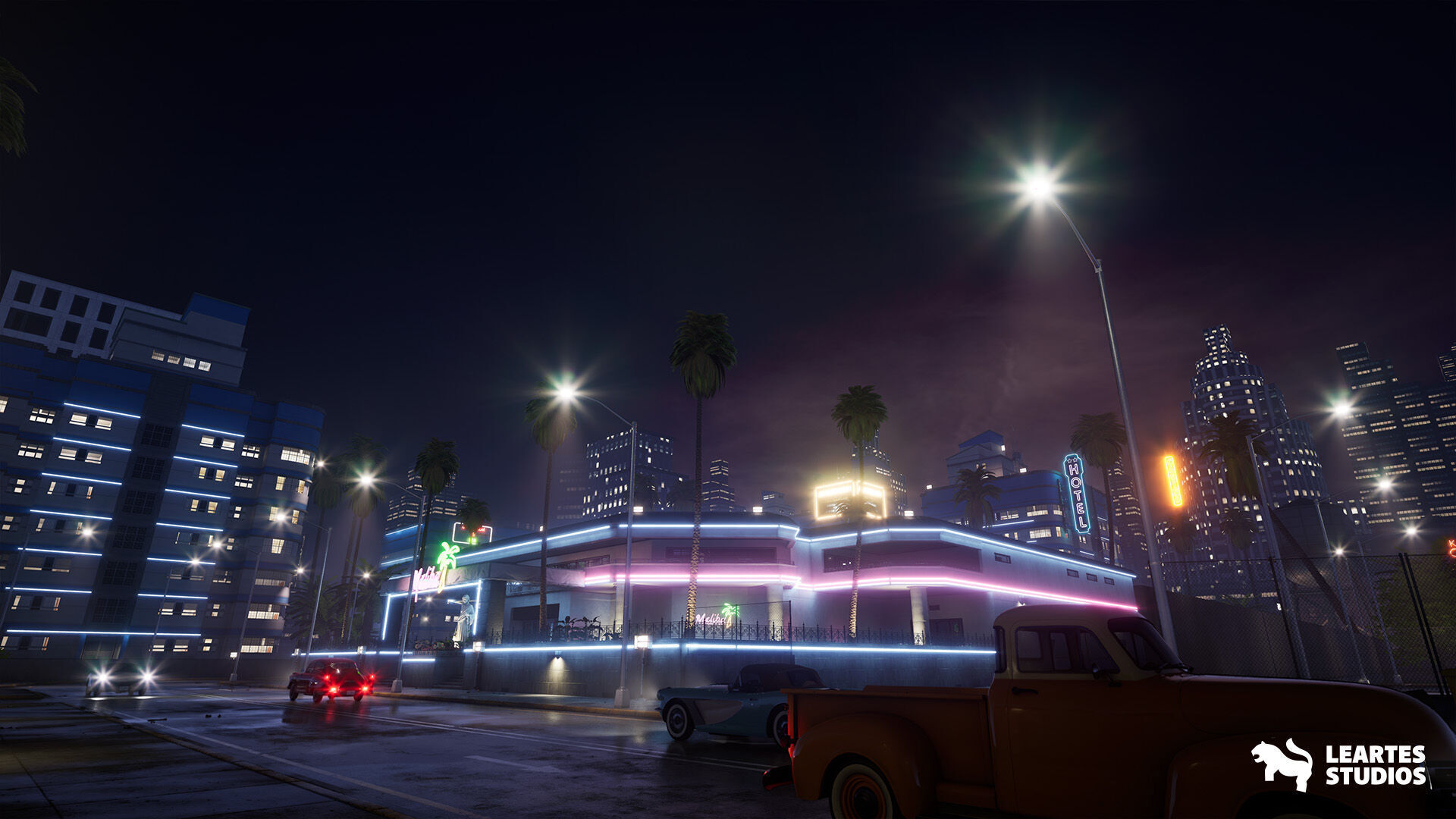 Miami Club Environment Low-poly 3D model_31