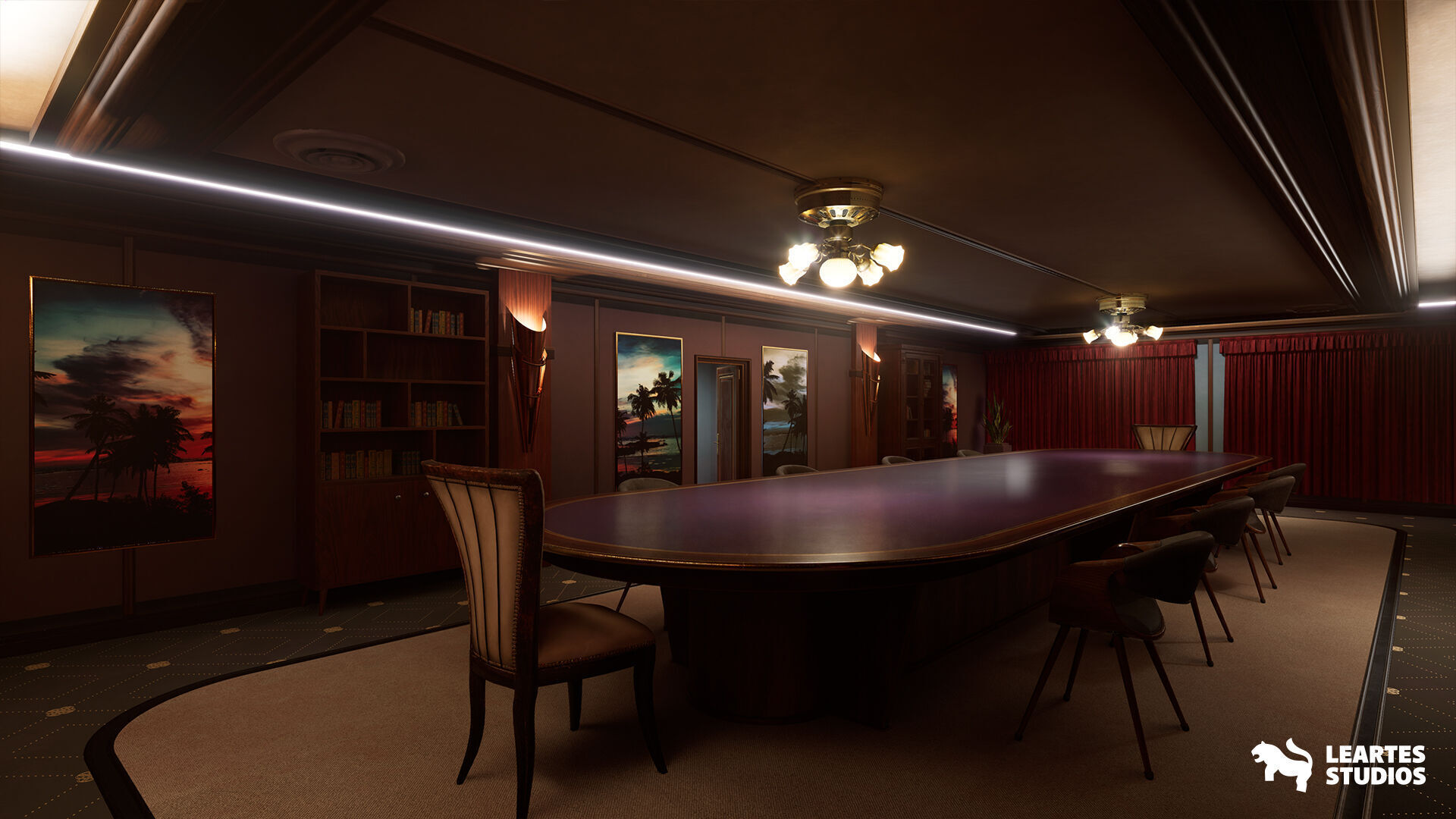 Miami Club Environment Low-poly 3D model_14