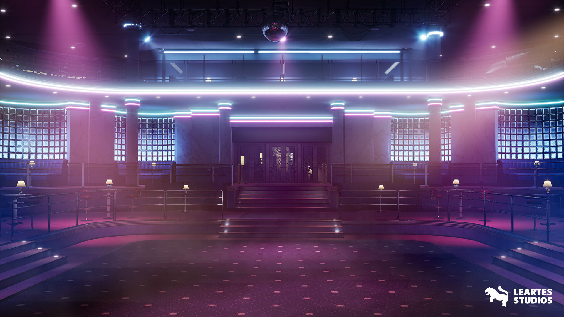 Miami Club Environment Low-poly 3D model_21