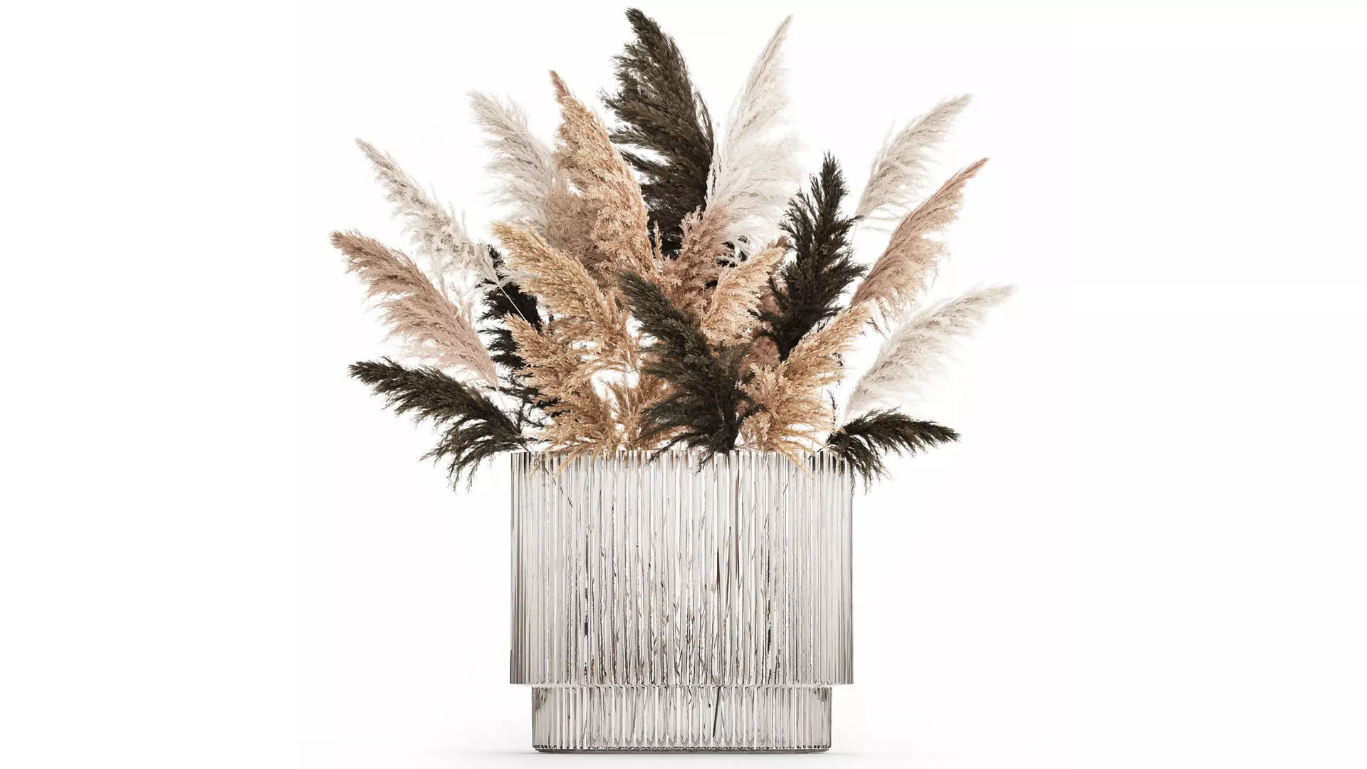 Beautiful Bouquet Dried Flowers Cortaderia Pampas 487 3D model